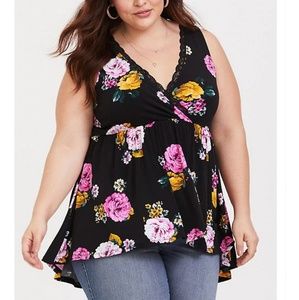 BLACK FLORAL STUDIO KNIT BABYDOLL